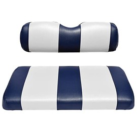 Seat Cover Replacement for EZGO RXV Golf Cart - Front Bench Seat - Premium Marine Vinyl - 5 Panel Stitching - Staple On Installation - Two-Tone Golf Cart Seat Covers (Blue & White)