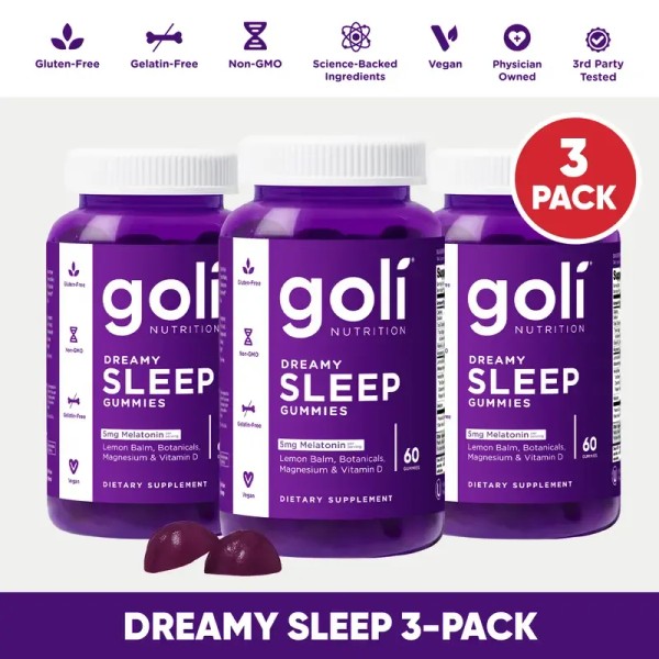3 Pack Dreamy Sleep Gummies with Melatonin, chamomile, Magnesium, Lemon