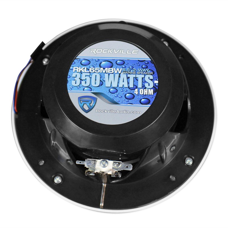 Rockville (4) Rockville RKL65MBW 6.5" 700w Marine Boat Speakers w/LED+Black/Wh
