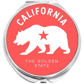 NewCharms California Bear Golden State Compact with Mirrors - Perfect Pocket and Purse Size Folding Mirror for Applying Make Up Anywhere