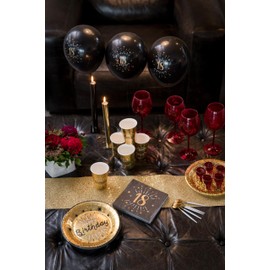 Santex Gold Sparkling BLACK age 50 Napkins