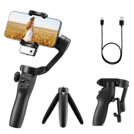 VEVOR Gimbal-Stabilisator für Smartphone, 3-Achsen-Stabilisierung, KI-gestützter Tracking-Fülllicht, Stativ, automatischer Verfolgung, tragbarer, Faltbarer Stabilisator für Videoaufnahmen