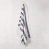 100% Cotton Tea Towel - Black Basketweave Stripe Pattern, Pack