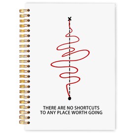 WARDOS Inspirational Notebook Journal 5.5x8.3, Motivational Quote Journaling Notebook, There Are No Shortcuts to Any Place Worth Going Positive Affirmation Journal