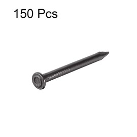 sourcing map Pack of 150 Hardware Nails Point Tip Wall Cement Nail 30 mm (1.2 Inch) 3 mm Rod Diameter Carbon Steel Black