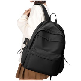 WEPLAN School Backpack Teenager Girls Backpacks Women's School Casual School Bags Unisex School Bag College Backpack Daypack Backpack Women's Daypack for School Laptop Backpack 14 Inches, B1-black