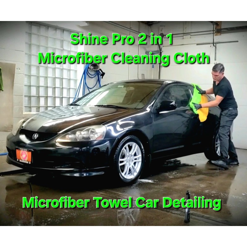 Shine Pro 2 in 1 Microfiber Cleaning Cloth Towel Car