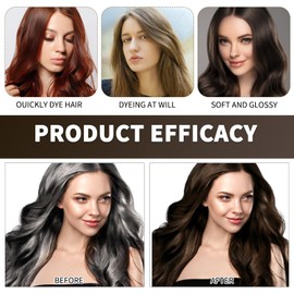 Instant Herbal Coloring Shampoo, Hair Dye Shampoo, Natural Long Lasting Plant Hair Instant Dye Shampoo, 100ml Natural Plant Hair Dye Shampoo, Instant Dye Shampoo, Suitable for Boys and Girls (Brown)