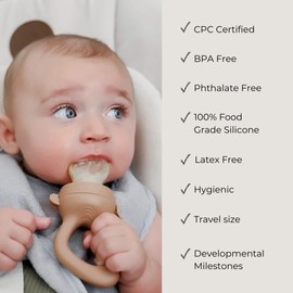 Baby Kae Little Fruit Feeder (Malted) Baby Led Weaning- BPA- Free Food- Grade Silicone, Introduce Solids, Pacifier and Fruit Feeder- Infant & Toddler Teether