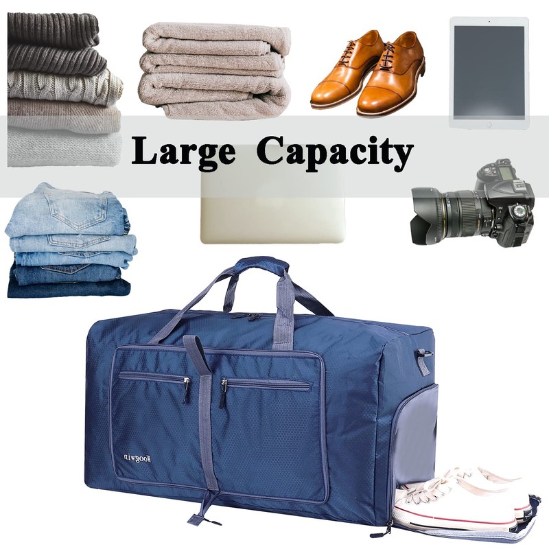 Woogwin Travel Duffle Bag Large Foldable Waterproof Overnight Bag for