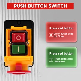 Wattive Machine Switch Safety Switch Identical Design KJD22-6 Pin 250V 12A Machine Push Button Switch Electromagnetic Switch, IP54 Waterproof Switch Built-in Switch Zero Voltage Switch