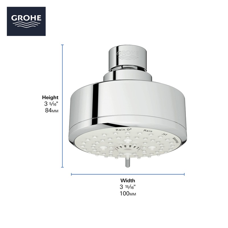 GROHE 260432431 Tempesta Cosmopolitan 100 4" Showerhead 1.75 GPM, 4