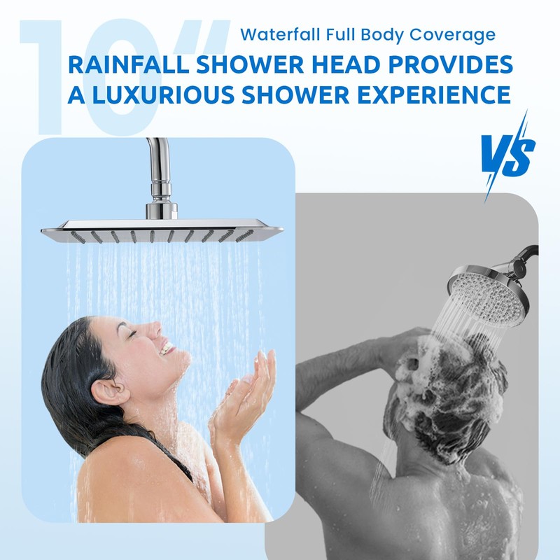 Ryamen Upgraded Dual Shower Heads Combo, 10 inch Filtered Shower