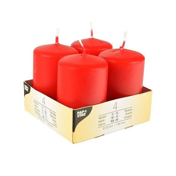Papstar 10490 Pillar Candles 6 x 4 Diameter 50 mm