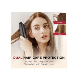 Ruidla Hair Straightener Comb Matte Gray Hair Straightener Brush Straightening Comb NEW