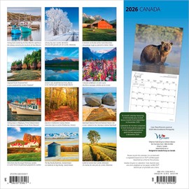 Canada | 2026 12 x 24 Inch (Hanging) Monthly Square Wall Calendar | English/French Bilingual | Wyman Publishing | Regional Travel Nature Scenic