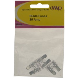 W4 25 Amp Blade Fuses (Pack of 3) - Transparent