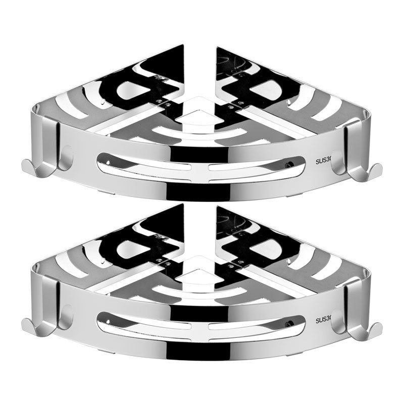 Bathroom Corner Shelves Punch Free Triangular Bathroom Corner Shiny Shelf