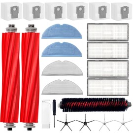 Zubehör für Roborock S7 Maxv Ultra - Ersatzteile für S7 Pro Ultra, mit 2 Hauptbürste & 1 Selbstreinigende Bürste & 6 Staubbeutel & 4 Wischtücher & 4 Filter & 4 Seitenbürsten & 1Weiße Reinigungsbürste