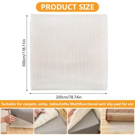 Anti Slip Rug Underlay for Carpeted Floors, 150 x 200cm Non Slip Matting Roll, Under Rug Anti Slip Matting, Multipurpose PVC Rug Grippers Non Slip Rug Underlay for Wooden Hard Laminate Floors
