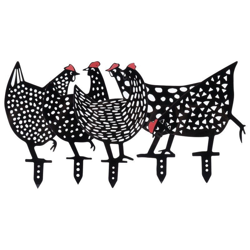 5Pcs Chicken Stakes Set Acrylic Animal Shape Statues Decoration for