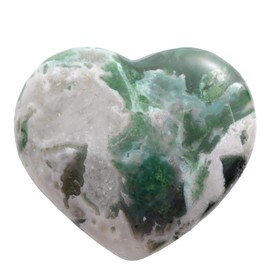 Artistone Crystals Heart 2Inch Moss Agate Heart Stones Healing Crystal Carved Palm Worry Stone Gemstone Chakra Reiki Balancing Meditation Massag Gift.