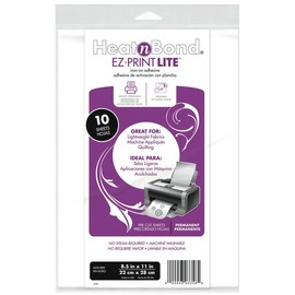 Thermo Web 3358 Heat and Bond EZ-Print Lite Iron-On Adhesive, 8-1/2 by 11-Inch, White, 10-Pack