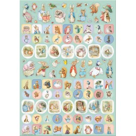 Peter Rabbit Mega Sticker Pack | Three Types of Stickers (Around 130 Total) | Reusable on Non-Porous Surfaces, Blue
