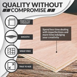 Mahogany Plywood Sheets for Crafts 1/8 inch, 3mm Plywood Sheets for Laser Cutting & Engraving, Wood Burning, Architectural Models, Drawing - 6 Pack Blank Wood Sheets 12 x 12 inch (SS Custom Products)
