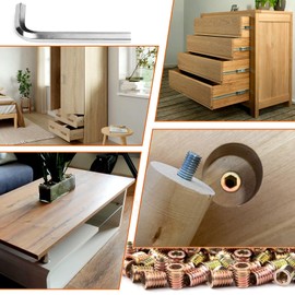 TXXATX Screw-in Nut Wood M5 x 10 mm Threaded Insert Wood Pack of 25 Screw-In Sleeve M5 Screw-In Nuts Galvanised Hex Screw Sleeve Hexagonal Nuts for Wooden Furniture Shelves Workbenches Garden