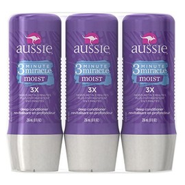 Aussie 3 Minute Miracle Moist Deep Conditioning Treatment, Detangler, 8 Fluid Ounces (Pack of 3) - Deep Conditioner