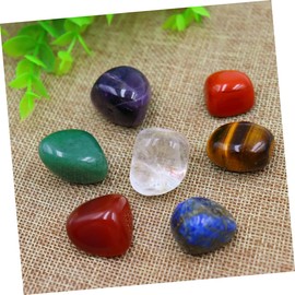 KOMBIUDA 1 set Natural Chakra Stones for Meditation Healing Crystals Rough Energy Stones with Soft Bag Promote Relaxation Portable Lightweight for Daily Use