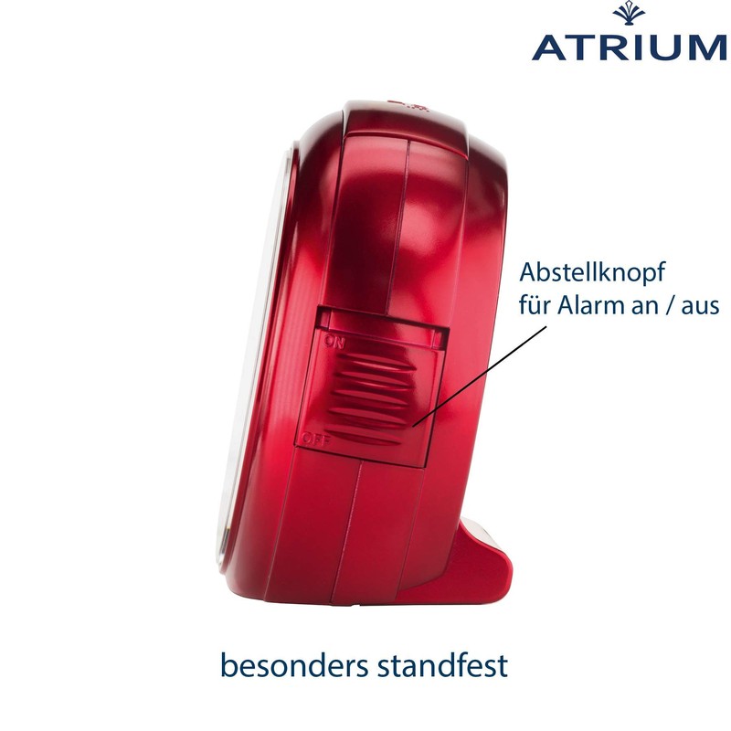 Atrium Wecker Analog Quarz ohne Ticken mit Licht und Snooze
