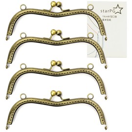 starPG 7.5 inch (19 cm) M Shape Hole Tip with Pattern Handmade Parts Set of 4 (Antique Gold)