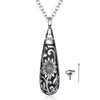 Sunflower Urn Necklace Cylinder Teardrop Shape Urn for Ashes 925