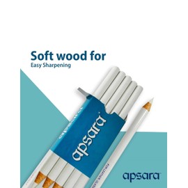 Apsara Glass Marking Pencils, White - Pack of 10