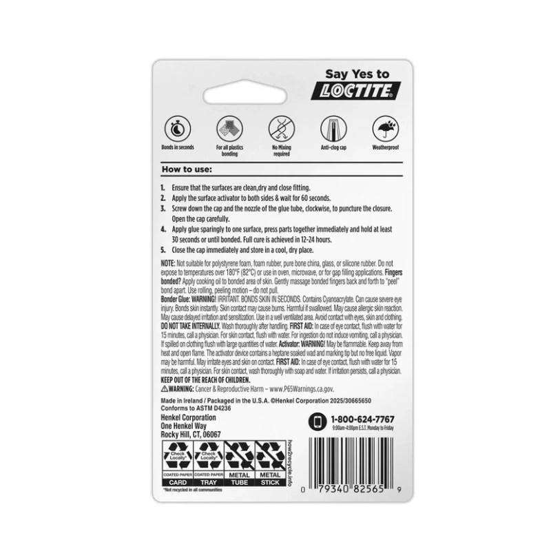 Loctite (2 pack) Loctite Super Glue Plastics Bonder, 1-0.14 oz
