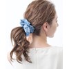 VingTAINE HS-95 Denim Fringe Scrunchie Hair Accessory, blue (light)