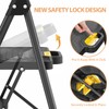 TOOLF 3 Step Ladder, Sturdy Steel Step Stool with Anti-Slip