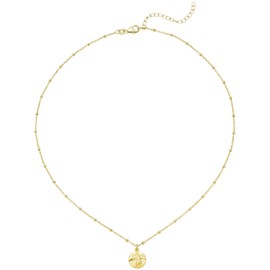 JOBO Women's 925 Silver Gold-Plated St Christopher Pendant Necklace 43 cm, Silver