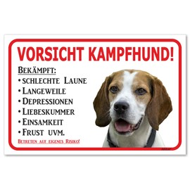 AdriLeo Warning Beagle Sign 20 x 30 cm