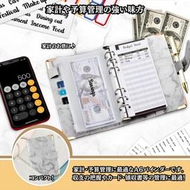 Charmoon Household Management Pouch Money Management File Household Account Book Bag Separation 6-Hole Binder Savings Budget Management A6 (Pink)
