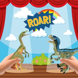 Gemini&Genius Velociraptorn Dinosaur Toy for Kids, Raptor Dinosaur with Moveable Jaw and Hands, Realistic and Funny Dino Gift for Kids