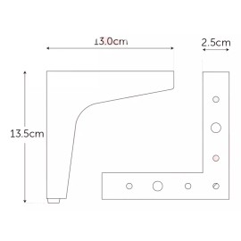 Herrajes Guerrero Pata Para Salas O Muebles Pack 12 Piezas - Negro Mate