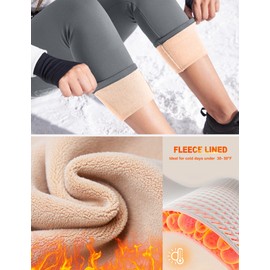 IUGA Thick Fleece Lined Leggings Women High Waist Warm Yoga Pants Winter Workout Thermal Leggings for Women Grey