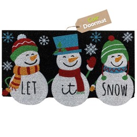 Briarwood Lane Welcome Home Winter Coco Coir Doormat 30" x 18" - Outdoor Rug Door Mat - Door Mat Outside Entrance - Front Door Mat - Indoor Door Mat - Winter Coir Door Mat Outdoor - Snowman Trio Mat