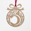 Laser cut Christmas tree bauble decoration: Letter C