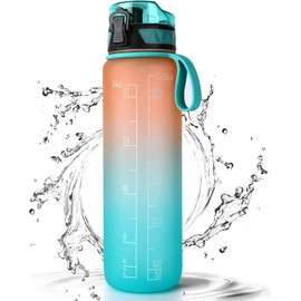 Sports Water Bottle 1L Leakproof Design Water Bottle, BPA Free Tritan Plastic Drinking Bottle for Teenager, Adult, Sports, Hiking, Gym, Fitness, Outdoor, Cycling, School & Office