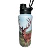True Living Buck Deer 40 oz. Stainless Steel Water Bottle with Screw On Flip Top Handle NEW