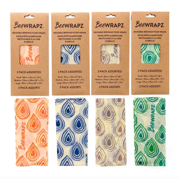 BeeWRAPZ Reusable Beeswax Wraps for Food | Eco Friendly &